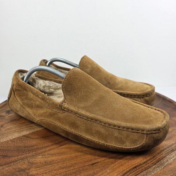 UGG Ascot Mens Brown Sheepskin Size 11 Suede Slip On Wool Slippers 5396 main image 7